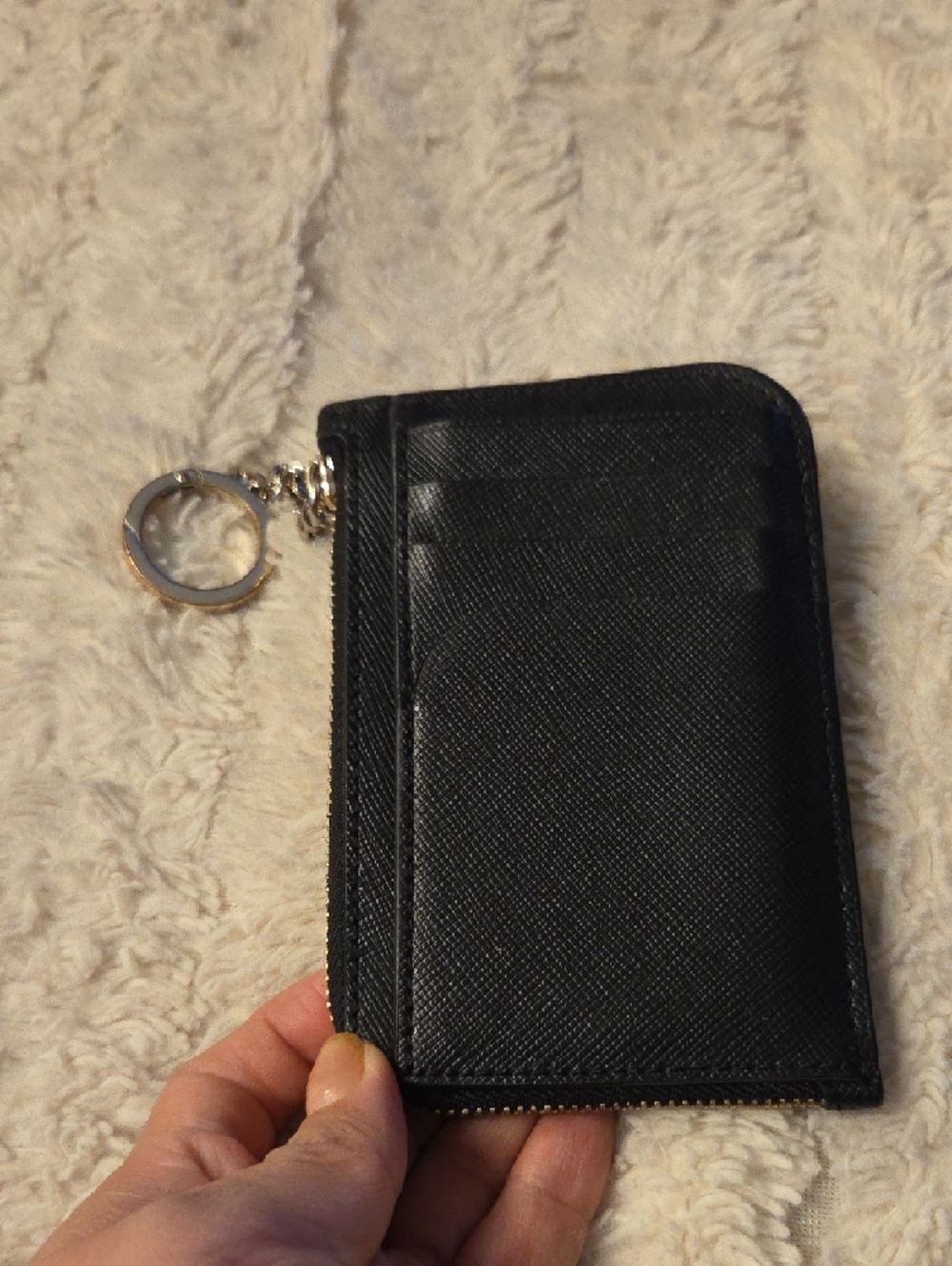 kate spade Black Leather Zip Keyring Card Case - Picture 4 of 10